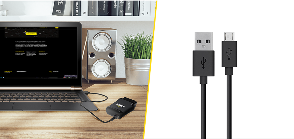 Шаг 2: Подключите устройство GAN GA к Вашему компьютеру с помощью кабеля microUSB.